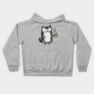 Cat with brew Kids Hoodie